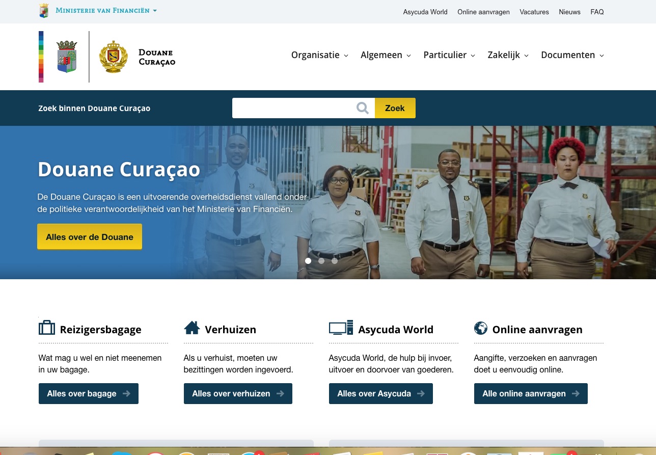 Website Douane Curaçao - eindredactie